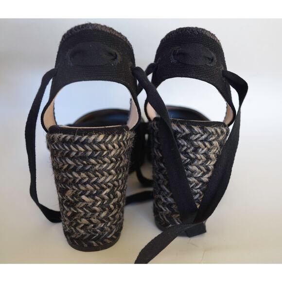 Stuart Weitzman Black Espadrille Wedge Size 9 - Picture 5 of 5